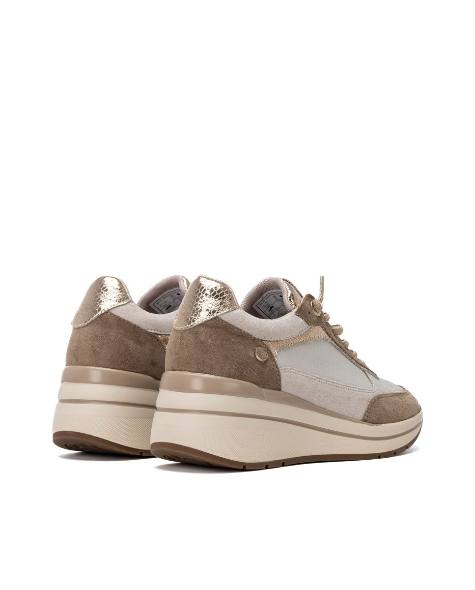 Zapatilla de mujer con cordones - Xti - Beige Beige-8