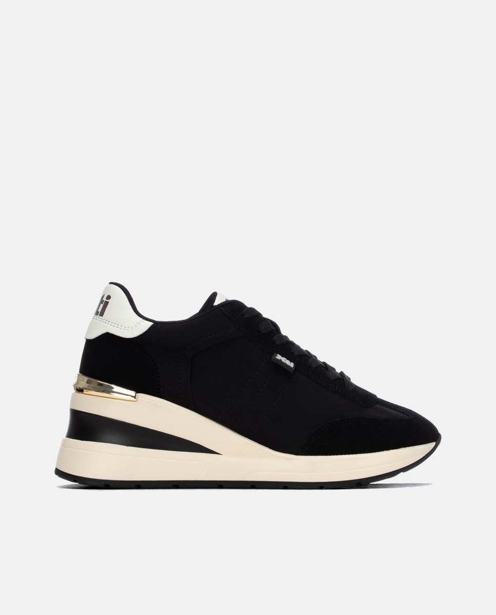 Zapatilla de mujer con cordones - Xti - Negro Negro-1
