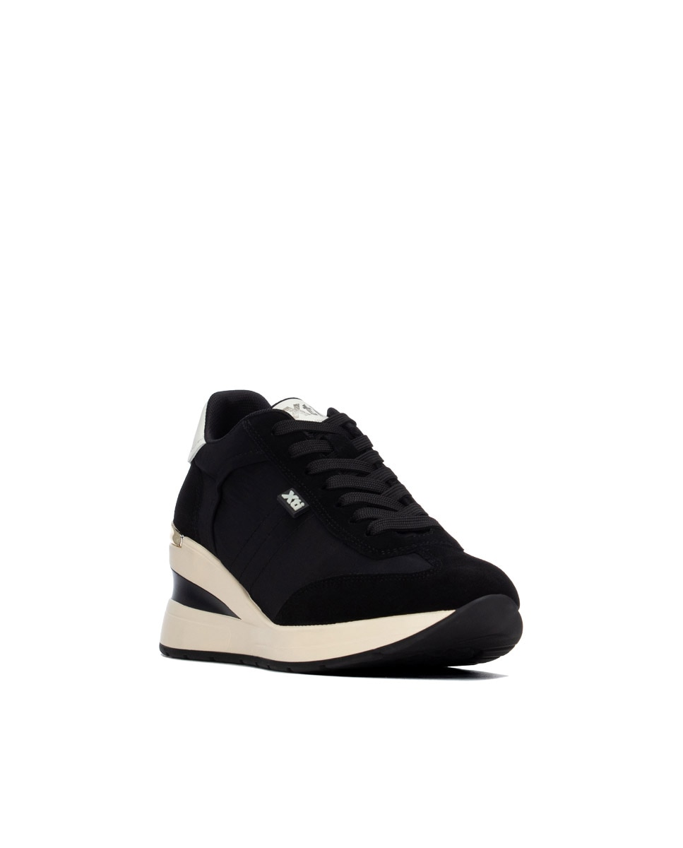 Zapatilla de mujer con cordones - Xti - Negro Negro-3