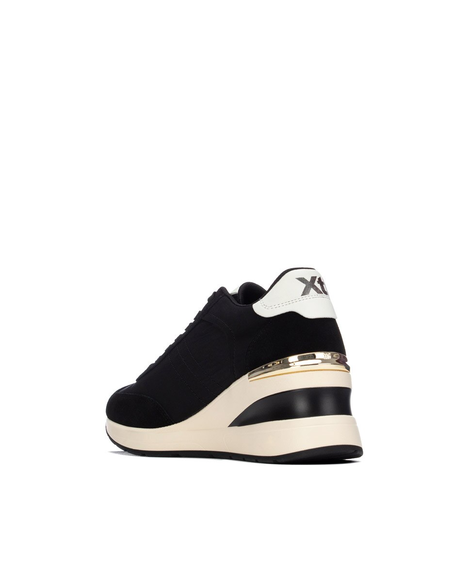 Zapatilla de mujer con cordones - Xti - Negro Negro-2