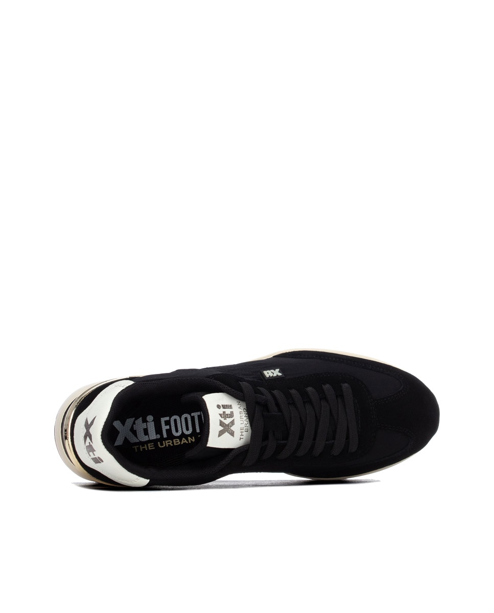Zapatilla de mujer con cordones - Xti - Negro Negro-5