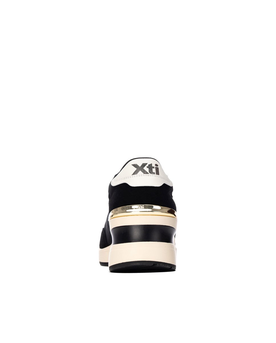 Zapatilla de mujer con cordones - Xti - Negro Negro-9