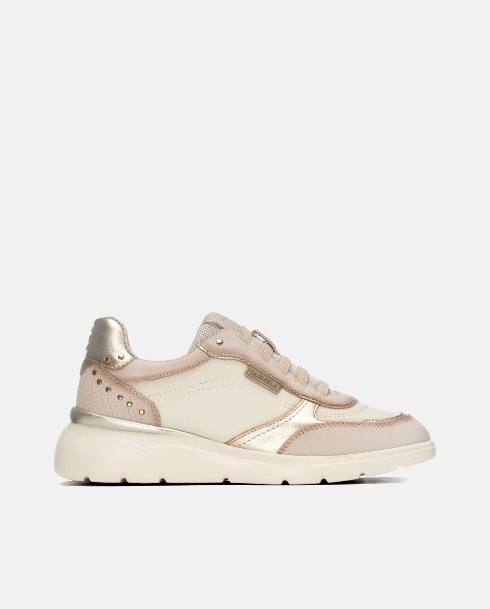 Zapatilla de mujer con cordones - Carmela - Beige Beige-1