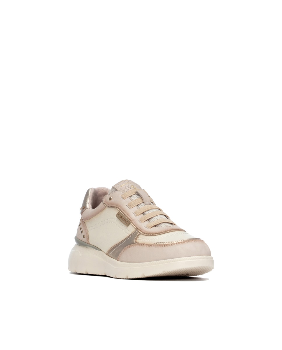 Zapatilla de mujer con cordones - Carmela - Beige Beige-3