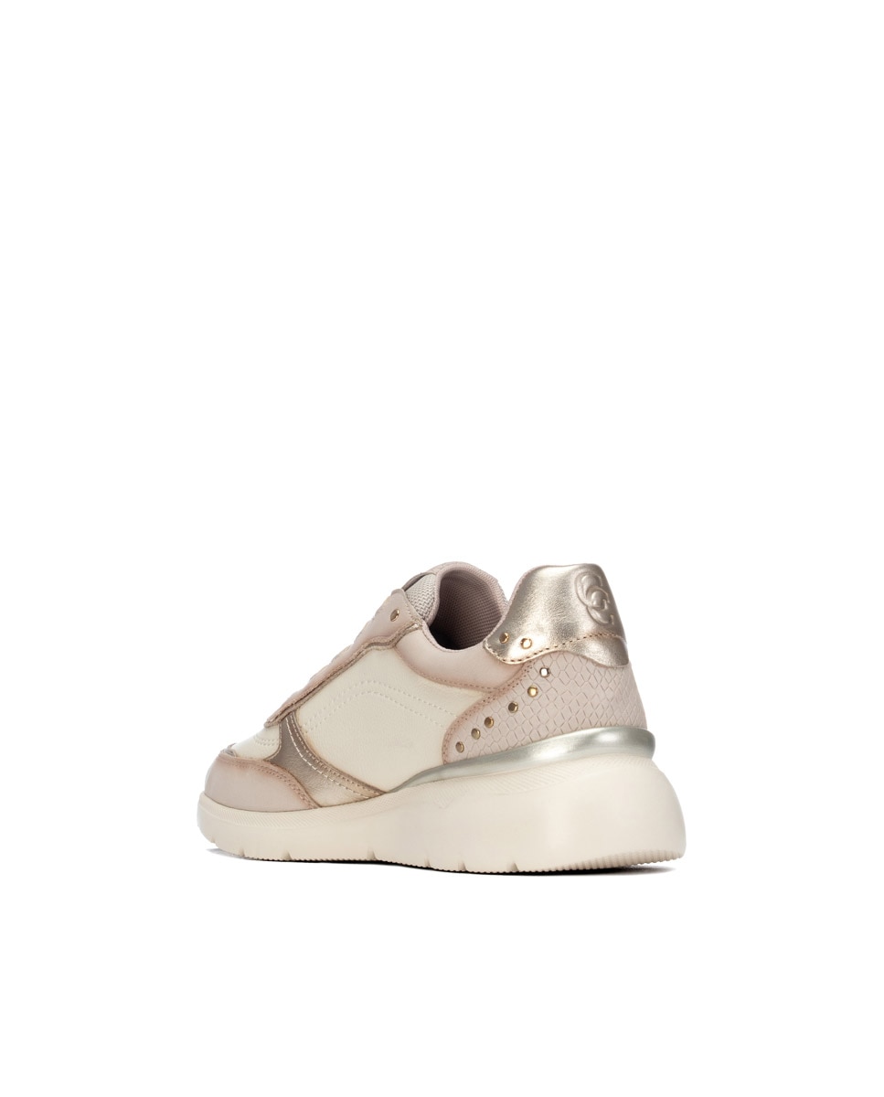Zapatilla de mujer con cordones - Carmela - Beige Beige-2