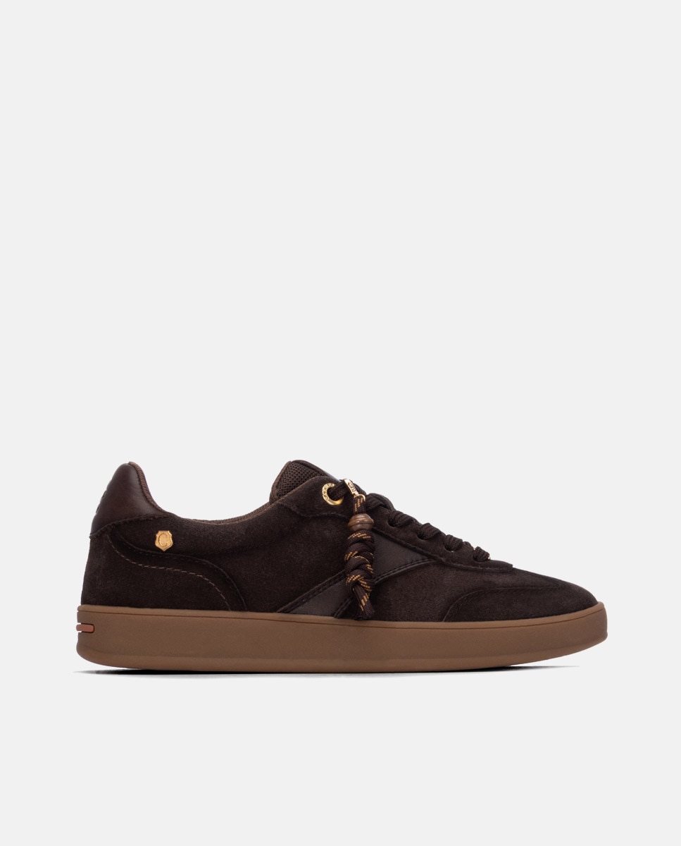 Zapatilla de mujer con cordones - Carmela - Marrón Marrón-1