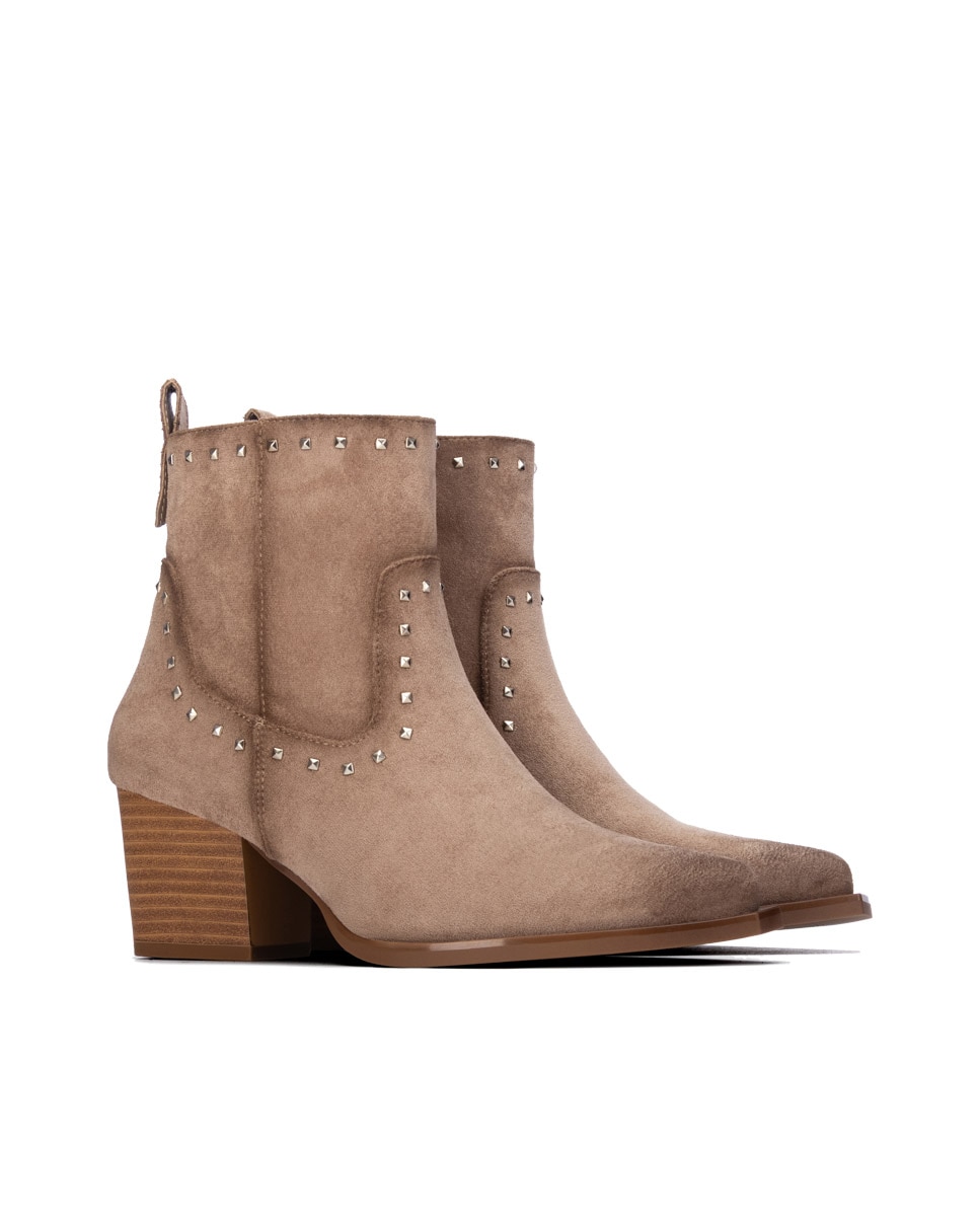 Botín de mujer con tacón - Xti - Beige Beige-4