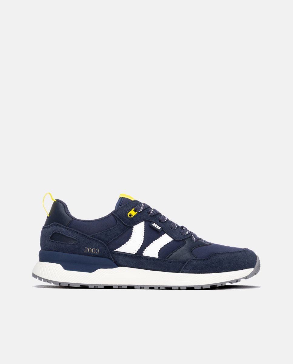 Imagen 0 de Zapatilla de hombre de piel con cordones Azul