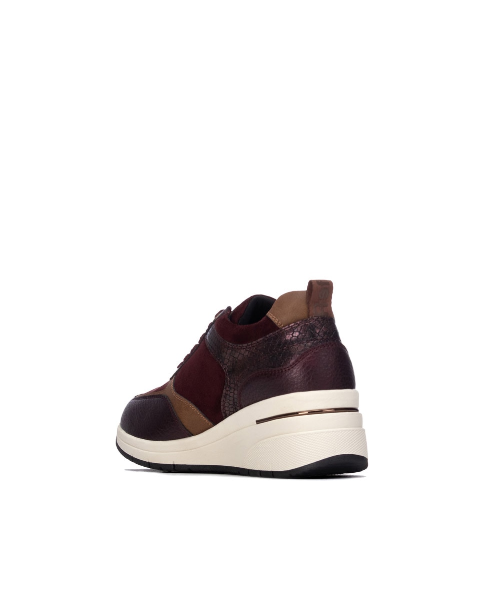 Zapatilla de mujer con cordones - Refresh - Burdeos Burdeos-2
