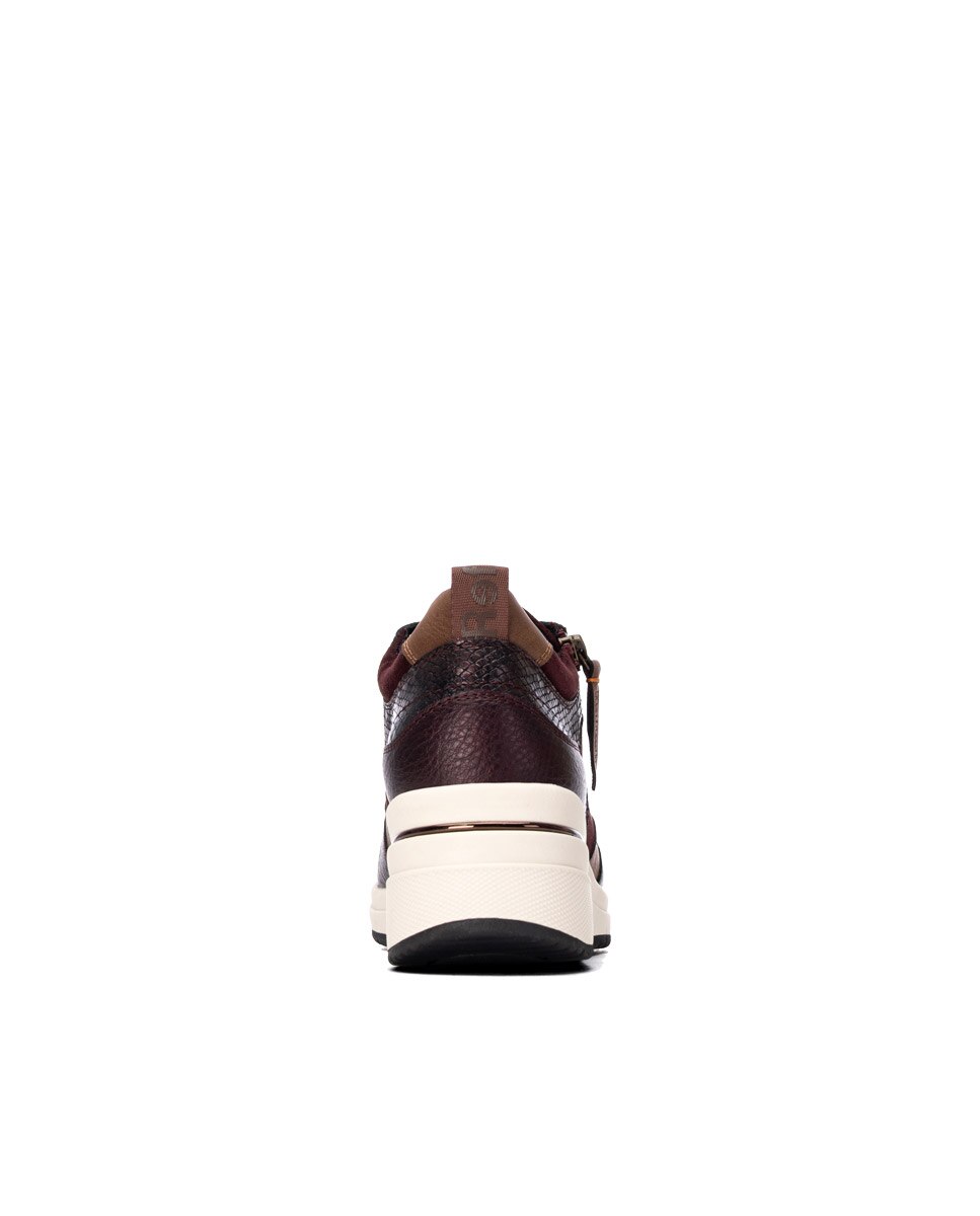 Zapatilla de mujer con cordones - Refresh - Burdeos Burdeos-5