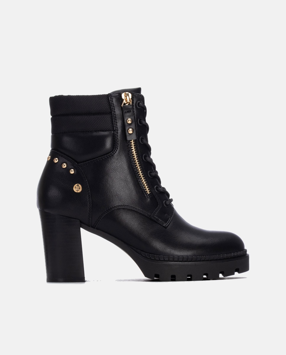 Botines de mujer con cordones - Xti - Negro Negro-1