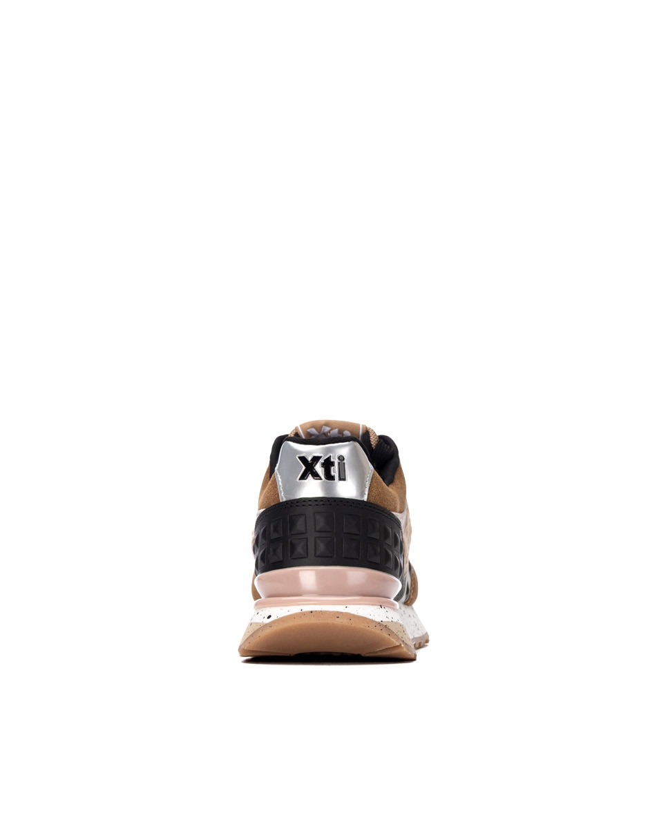 Zapatilla de mujer con cordones - Xti - Beige Beige-8