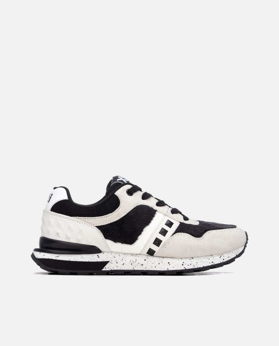 Zapatilla de mujer con cordones - Xti - Negro Negro-1