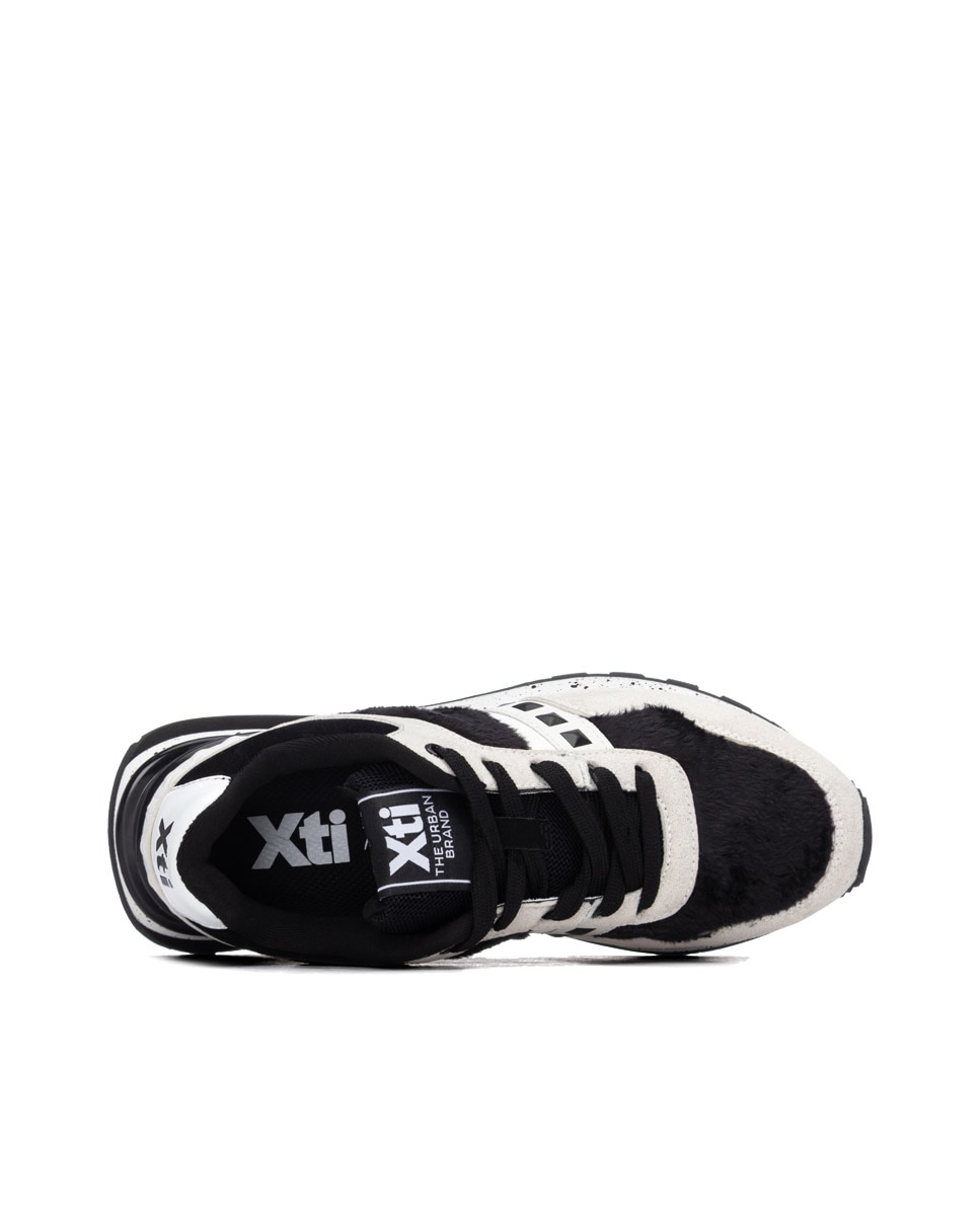 Zapatilla de mujer con cordones - Xti - Negro Negro-5