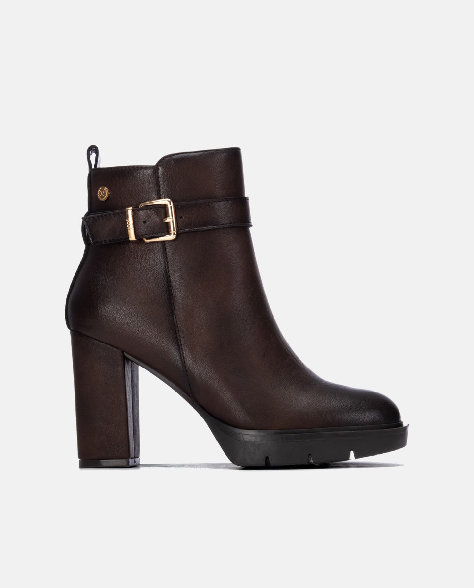 Botines de mujer con cremallera - Xti - Marrón Marrón-1