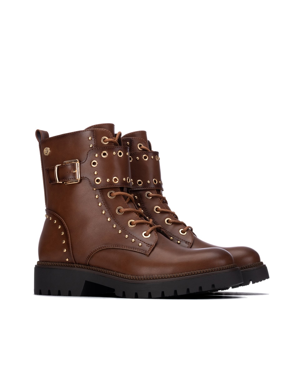 Botín de mujer con cordones - Xti - Camel Camel-4