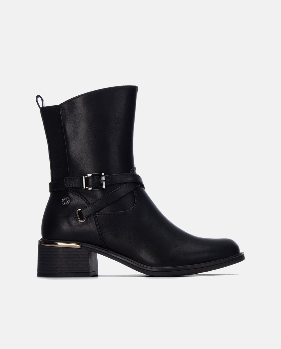 Botines de mujer con cremallera - Refresh - Negro Negro-1