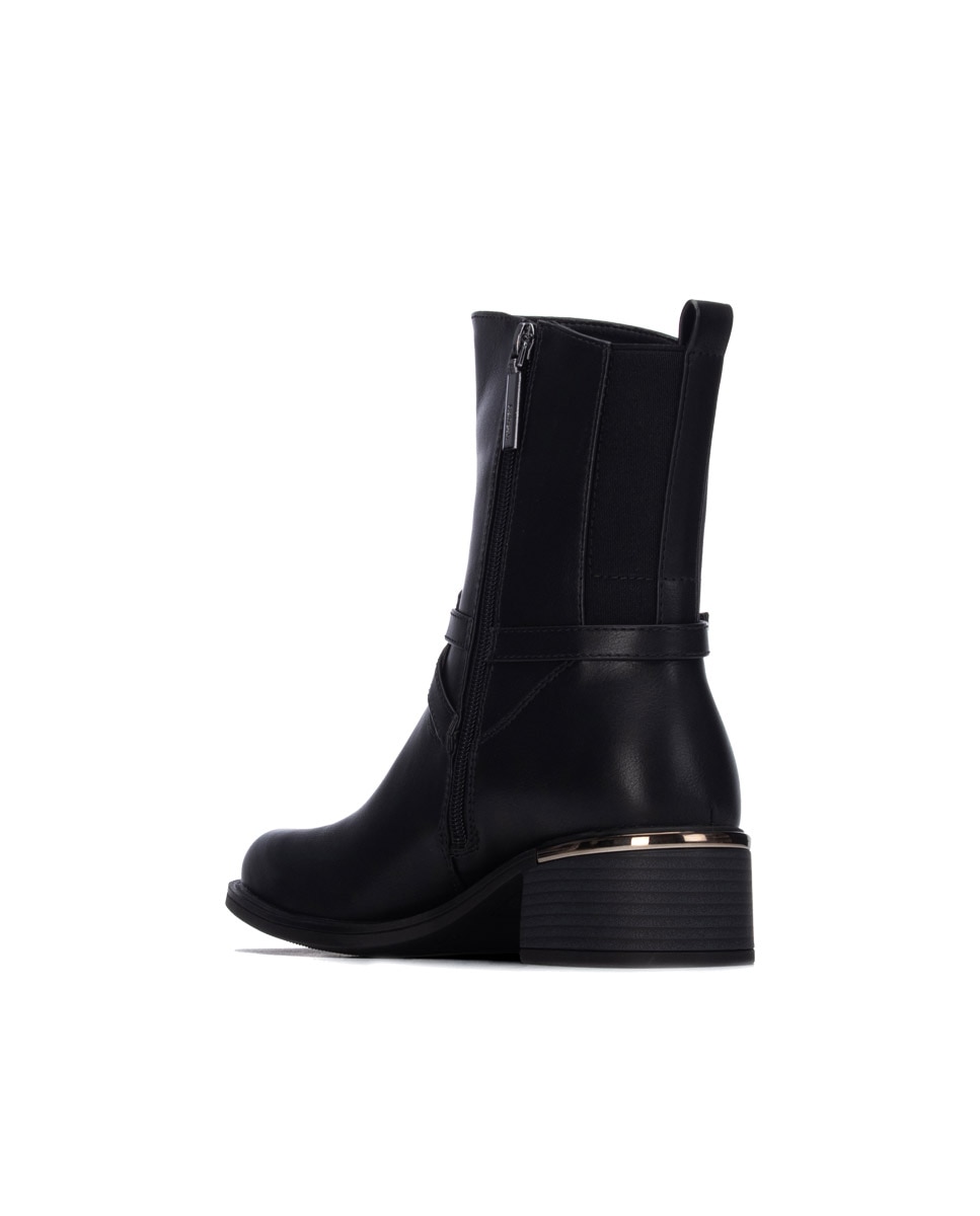 Botines de mujer con cremallera - Refresh - Negro Negro-3