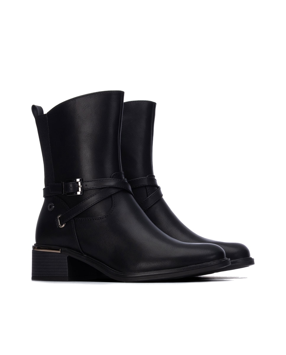 Botines de mujer con cremallera - Refresh - Negro Negro-4