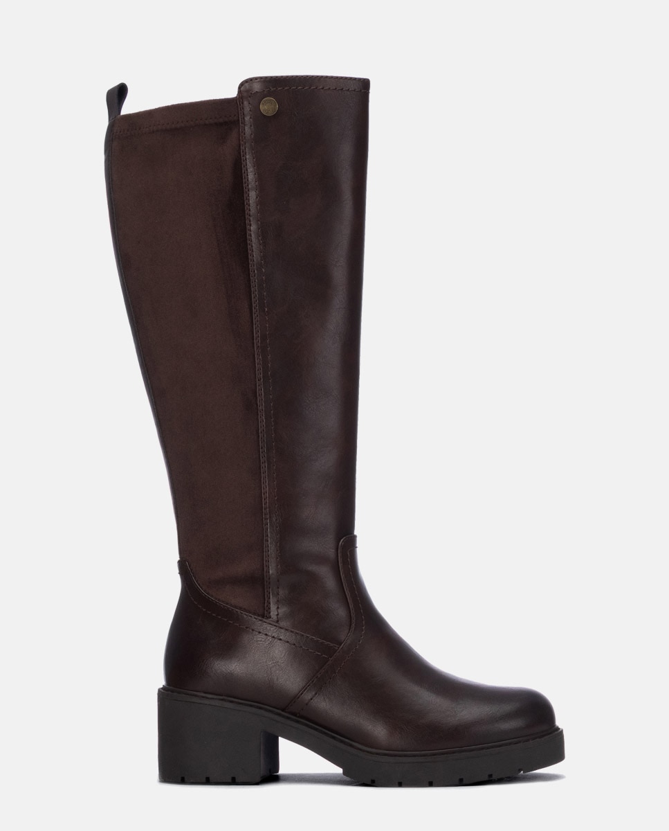 Bota de mujer con cremallera - Refresh - Marrón Marrón-1