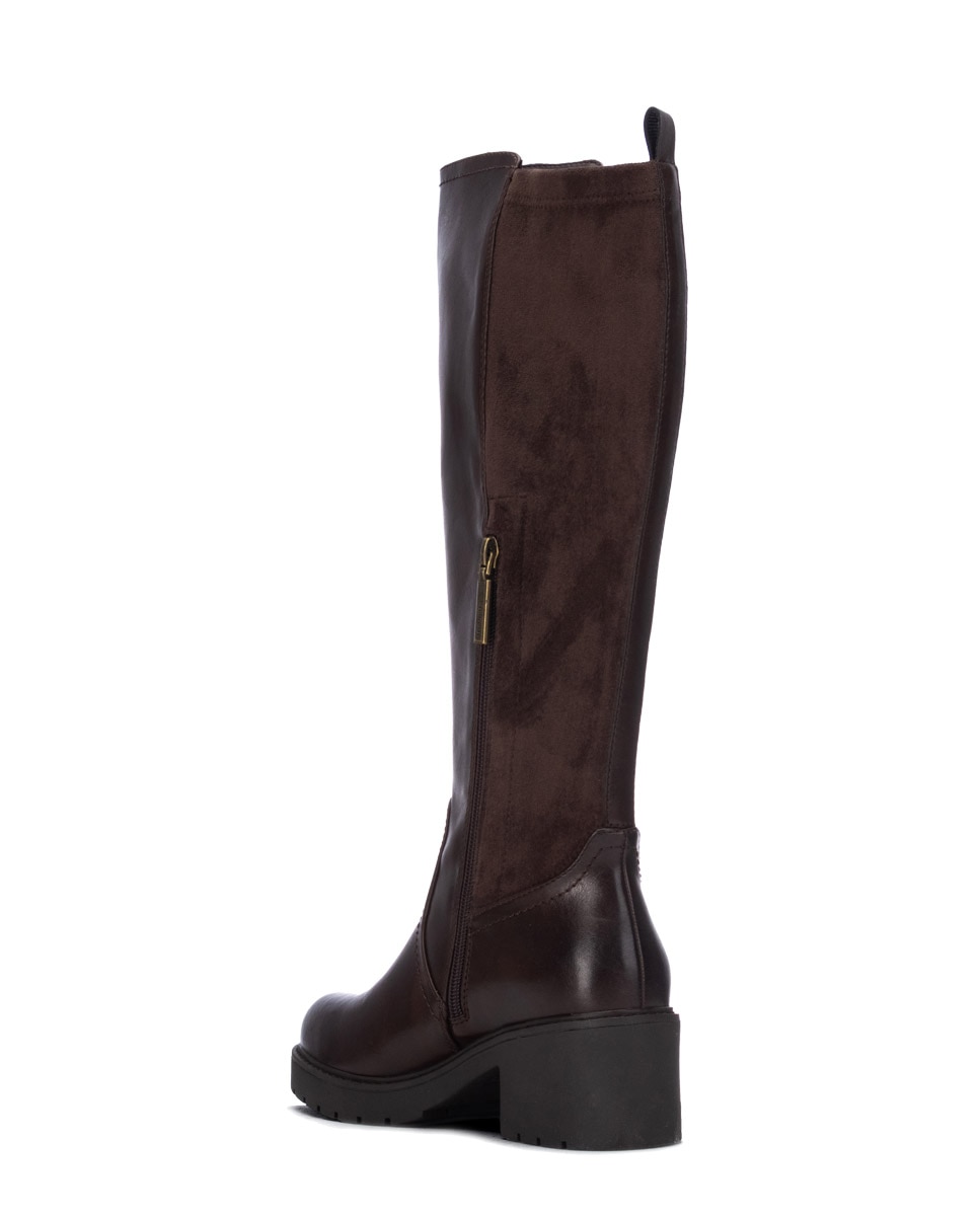 Bota de mujer con cremallera - Refresh - Marrón Marrón-3