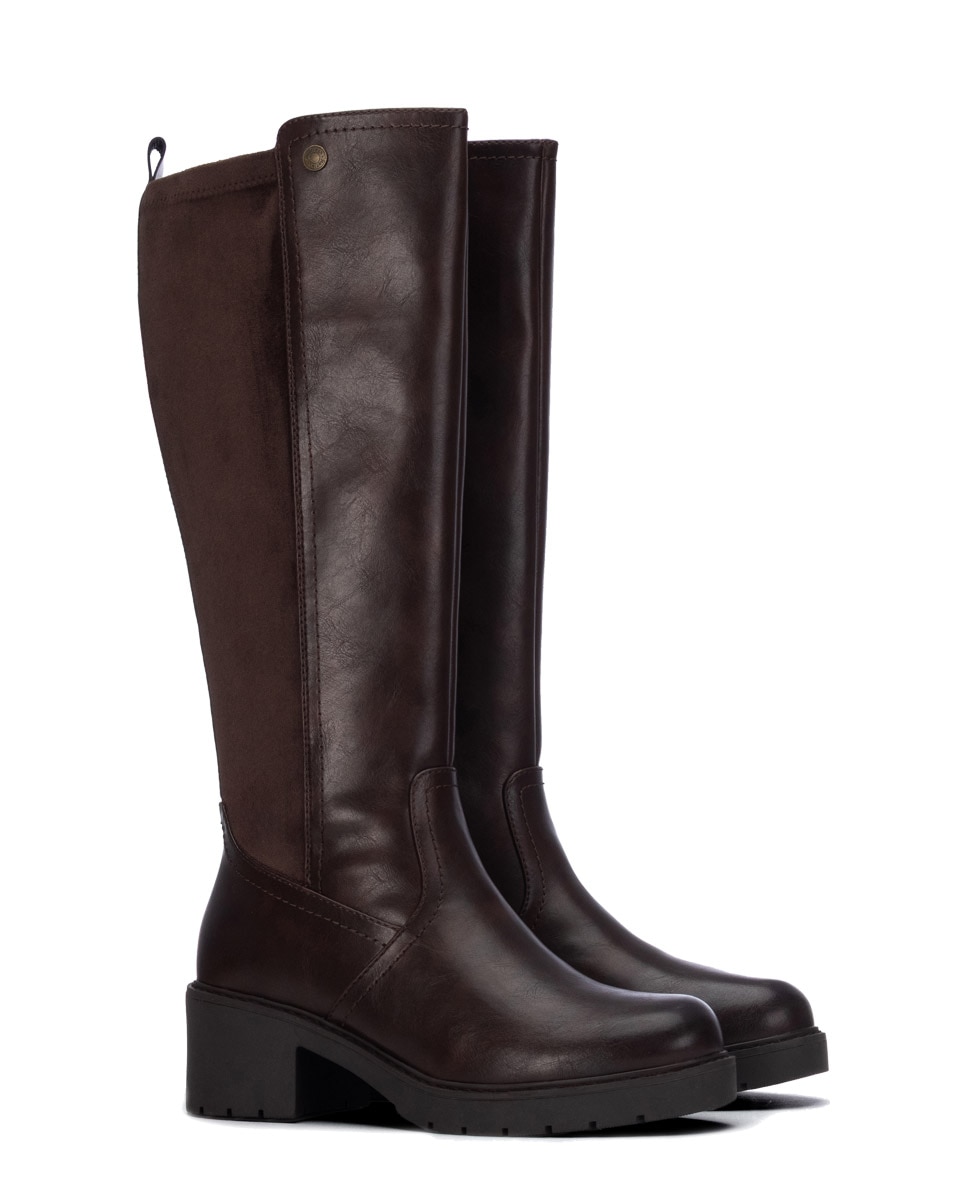 Bota de mujer con cremallera - Refresh - Marrón Marrón-4
