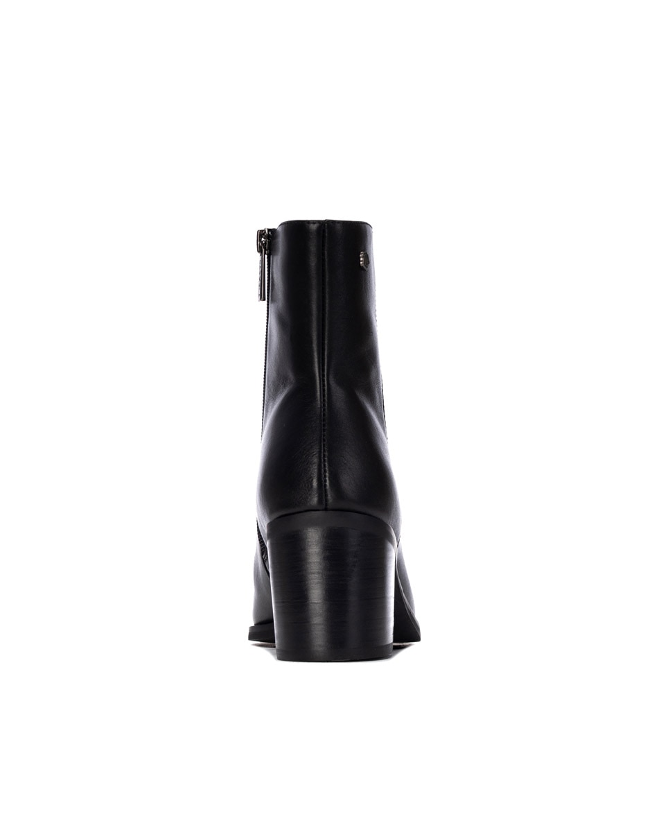 Botines de mujer con cremallera de piel - Carmela - Negro Negro-5