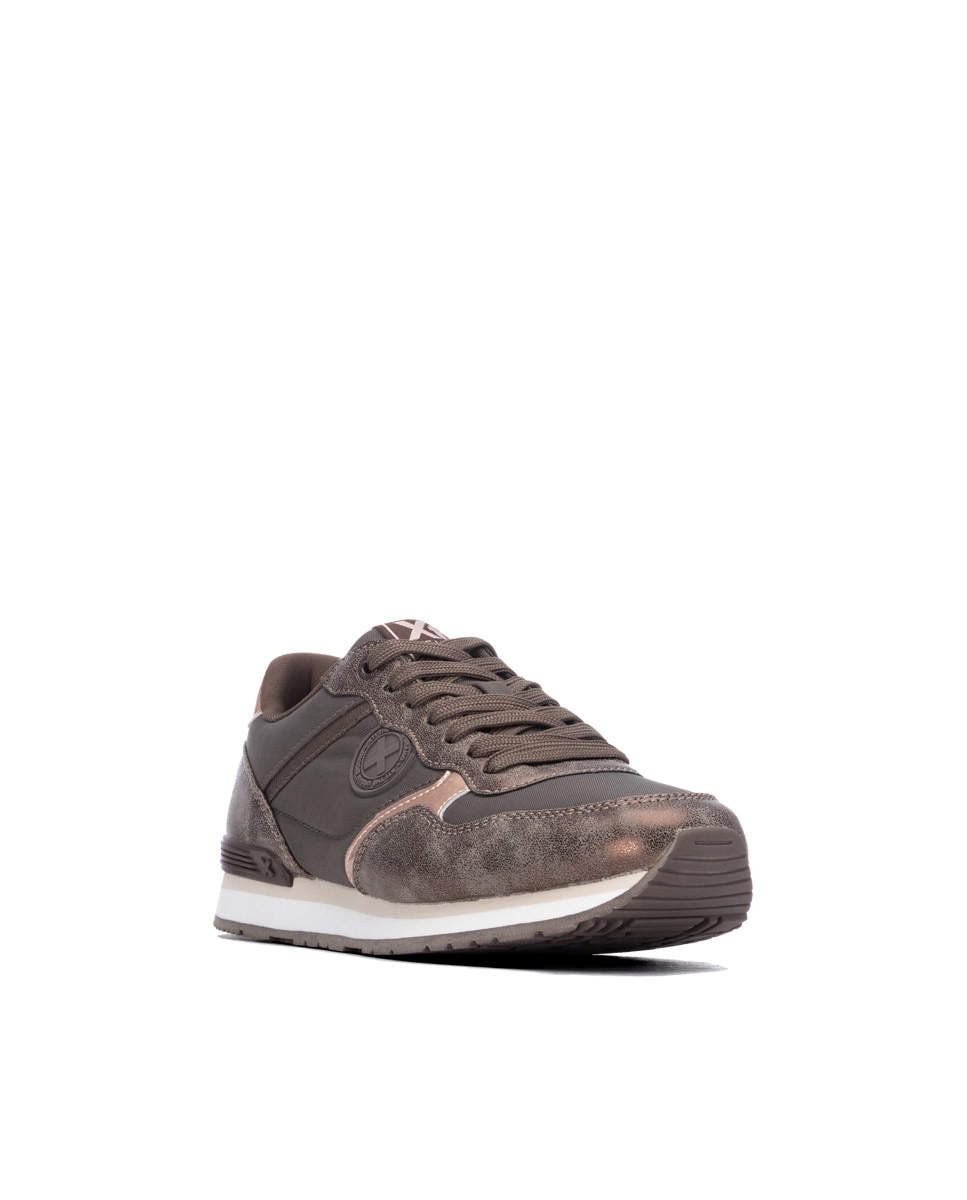 Zapatilla de mujer con cordones - Xti - Marrón Marrón-3