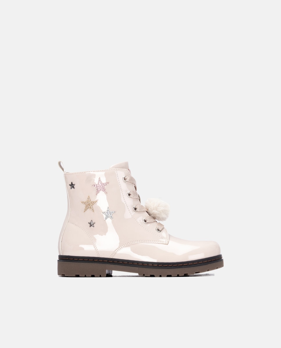 Imagen 1 de Botín de niña con cordones  s Beige