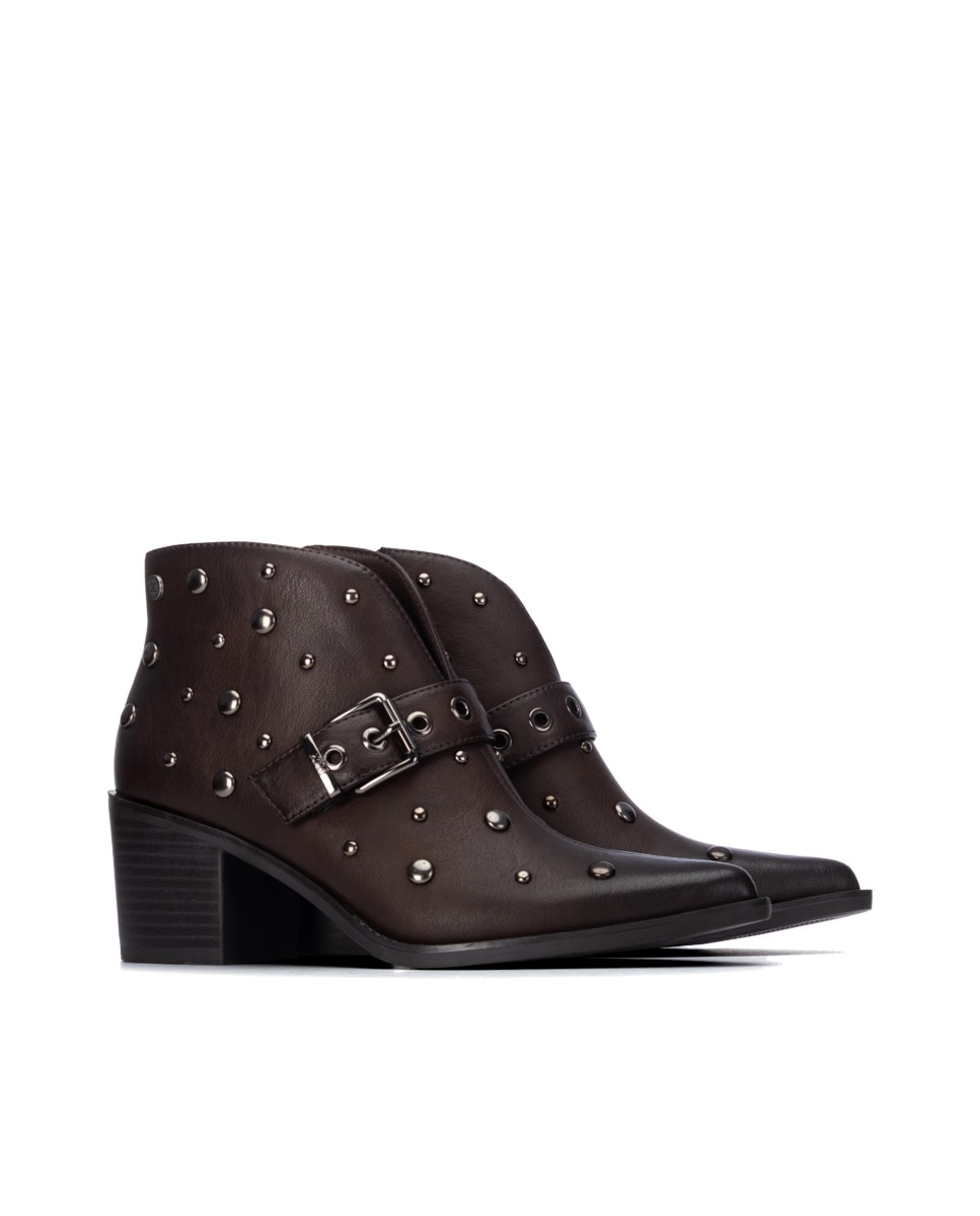 Botines de mujer con hebilla - Xti - Marrón Marrón-5