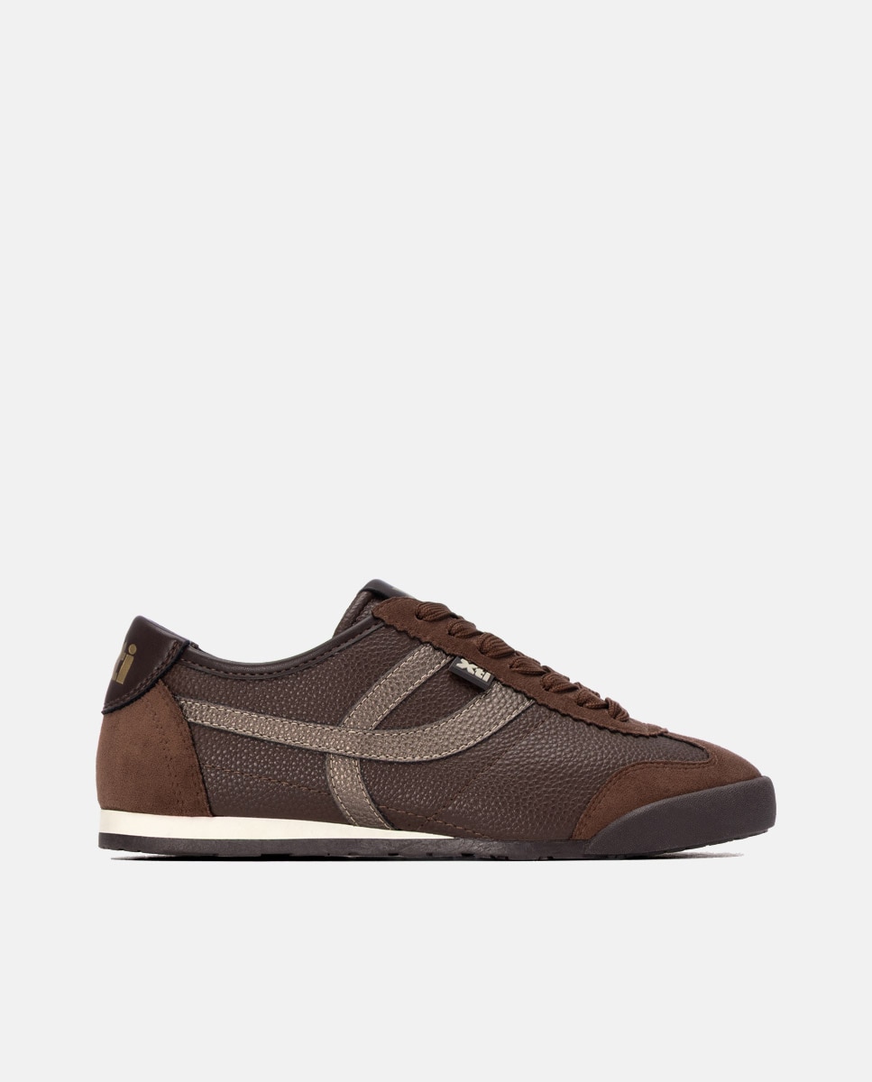 Zapatilla de mujer con cordones - Xti - Marrón Marrón-1