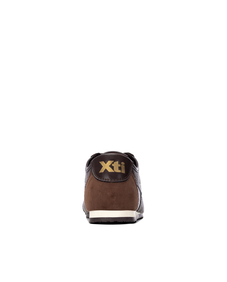 Zapatilla de mujer con cordones - Xti - Marrón Marrón-6