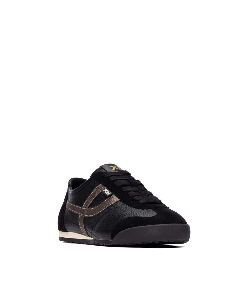 Zapatilla de mujer con cordones - Xti - Negro Negro-3