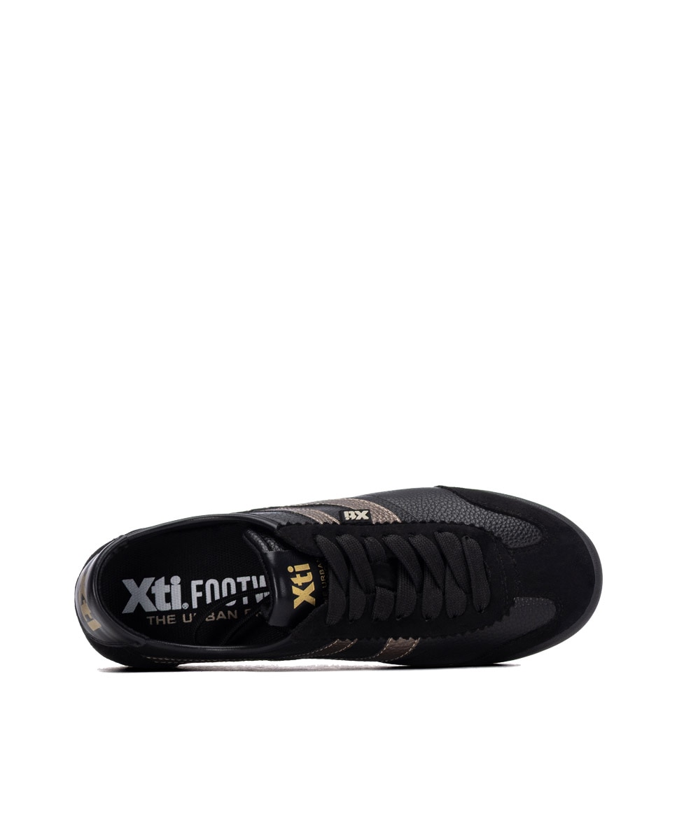Zapatilla de mujer con cordones - Xti - Negro Negro-5