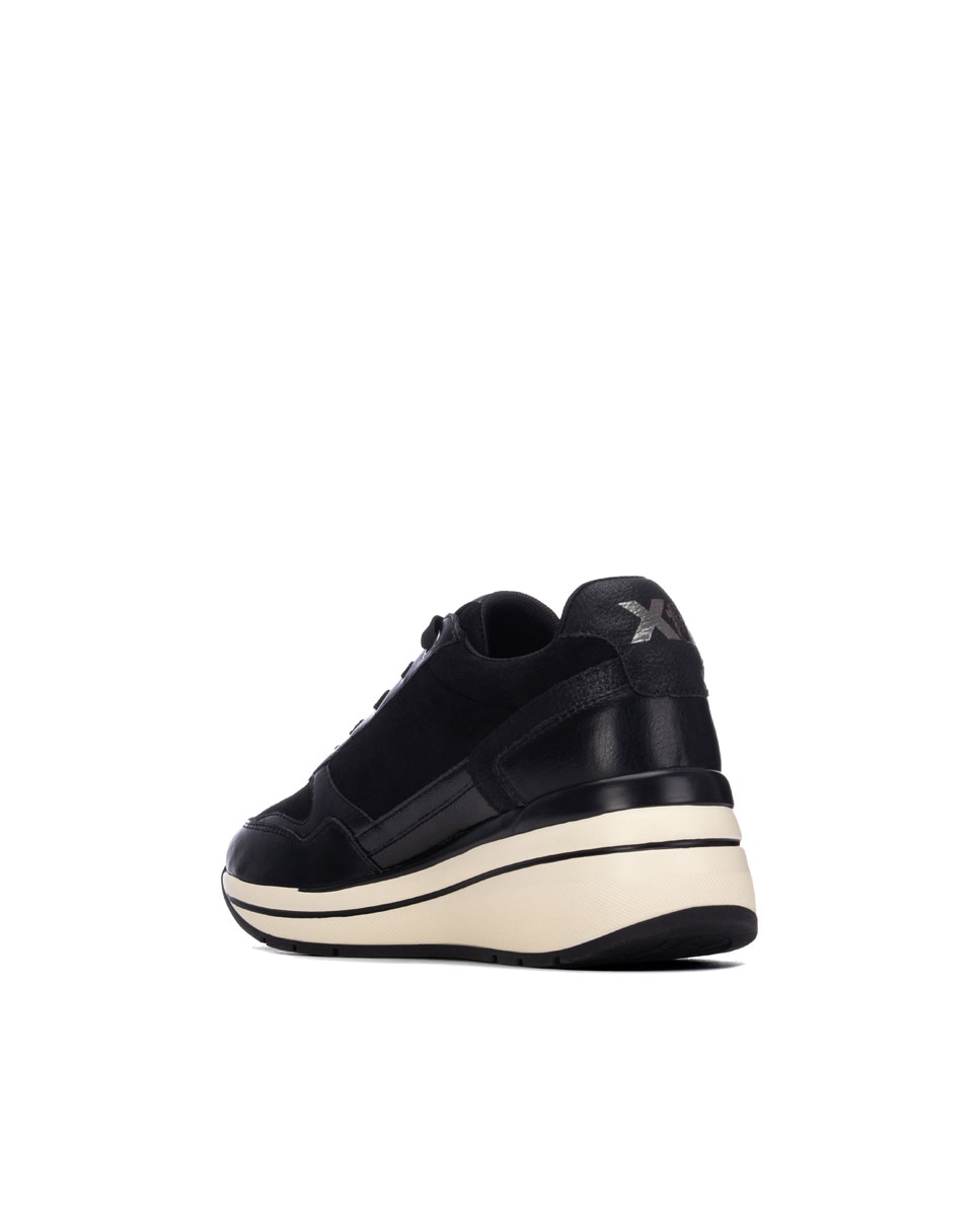 Zapatilla de mujer con cordones - Xti - Negro Negro-2
