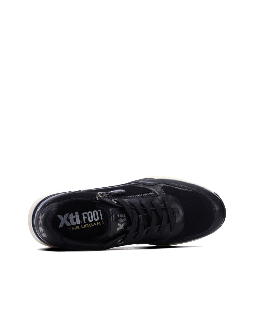 Zapatilla de mujer con cordones - Xti - Negro Negro-5