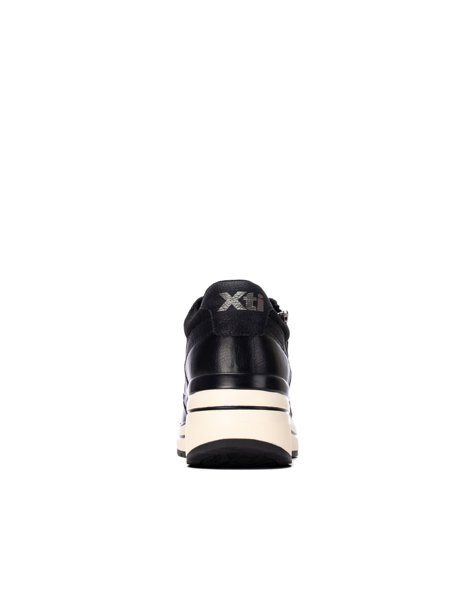 Zapatilla de mujer con cordones - Xti - Negro Negro-9