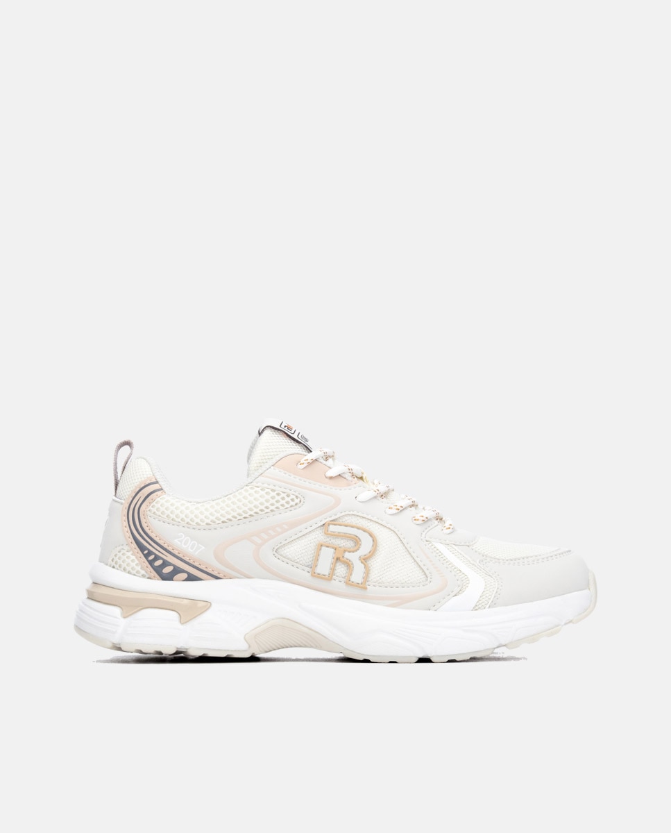 Zapatilla de mujer con cordones - Refresh - Beige Beige-1