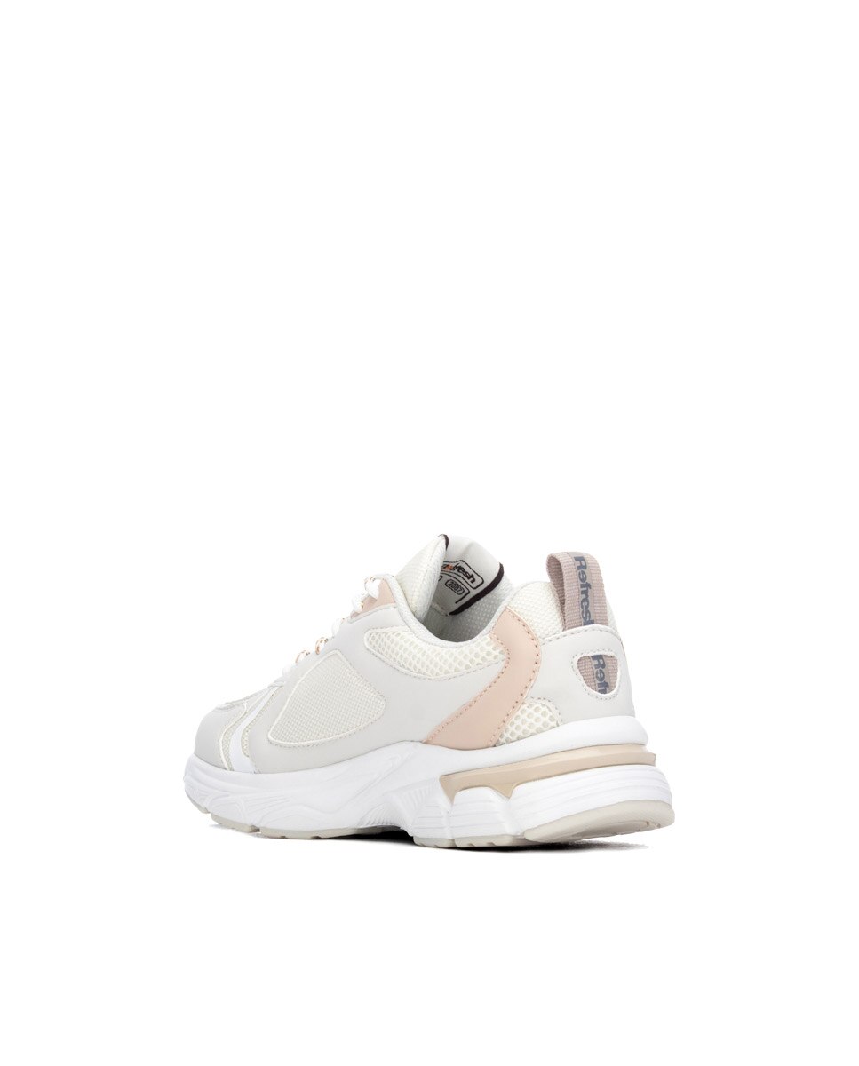 Zapatilla de mujer con cordones - Refresh - Beige Beige-2