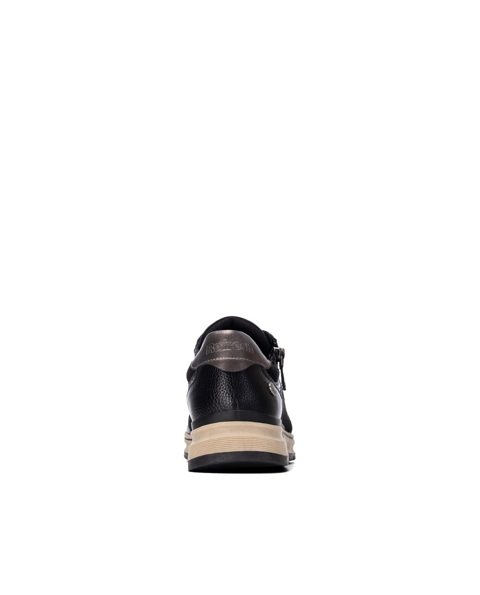 Zapatilla de mujer con cordones - Refresh - Negro Negro-5