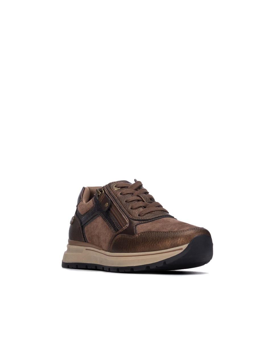 Zapatilla de mujer con cordones - Refresh - Camel Camel-3