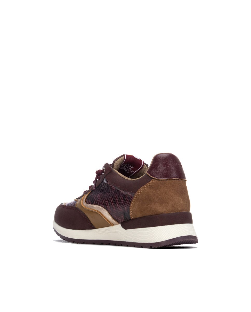 Zapatilla de mujer con cordones - Refresh - Burdeos Burdeos-2