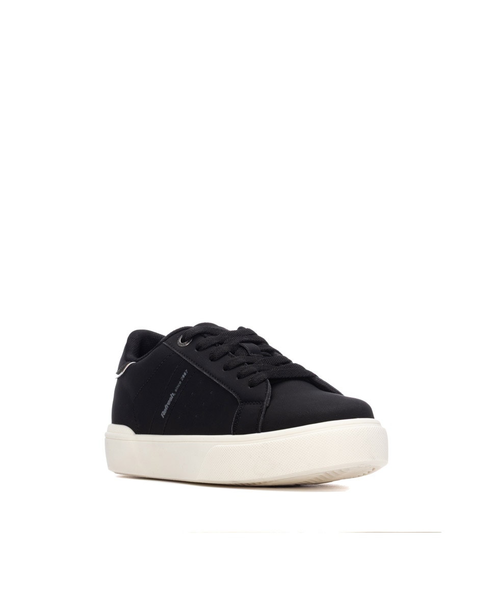 Zapatilla de mujer con cordones - Refresh - Negro Negro-3