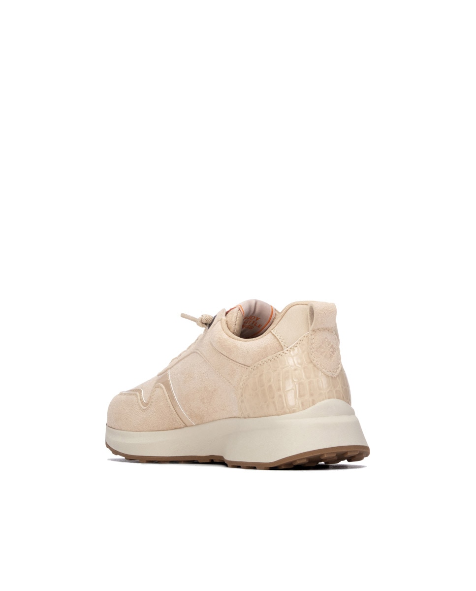 Zapatilla de mujer con cordones - Refresh - Beige Beige-2