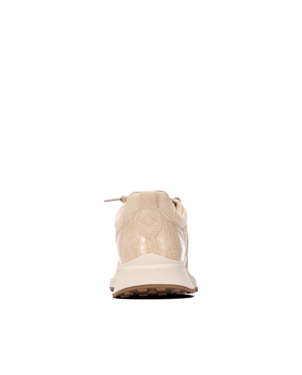 Zapatilla de mujer con cordones - Refresh - Beige Beige-5