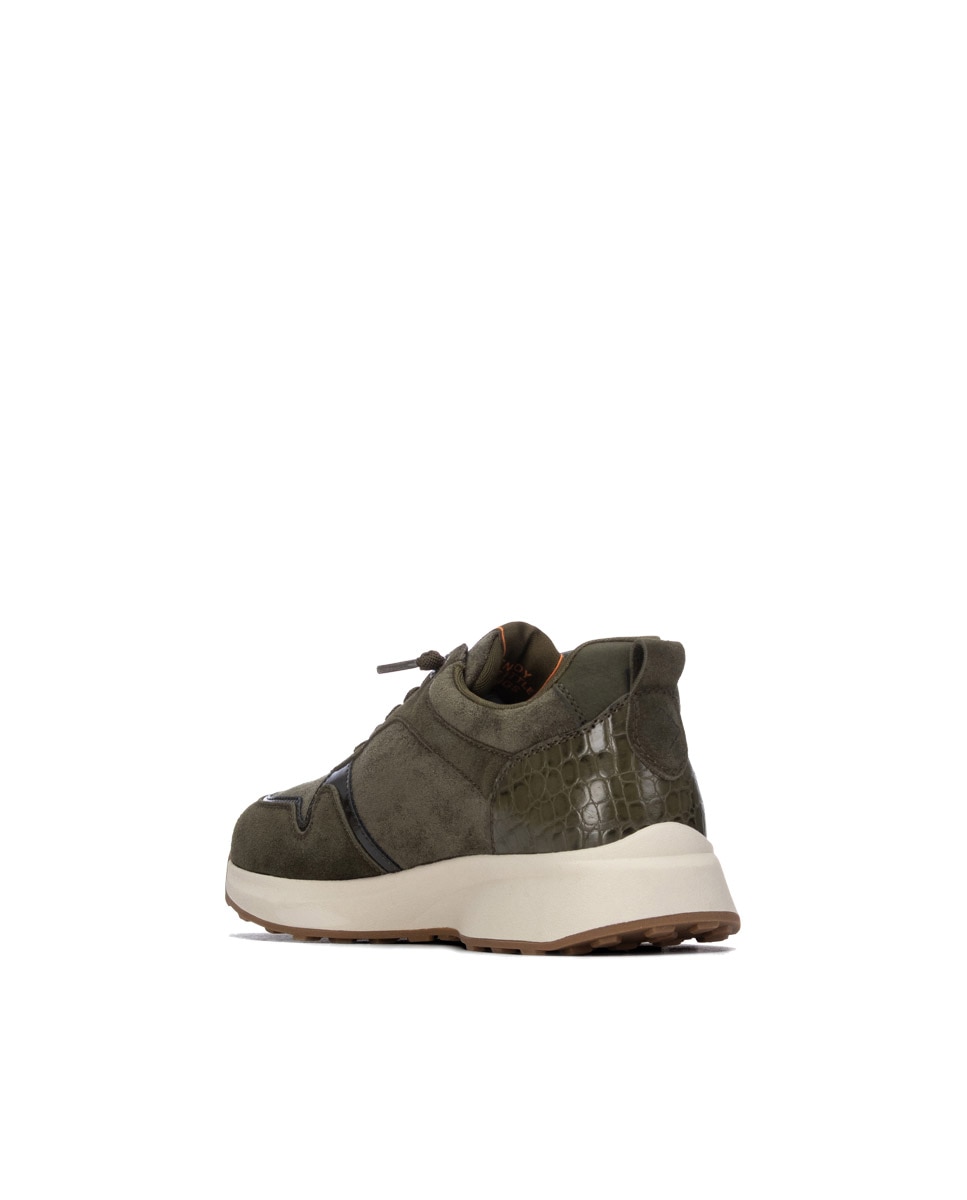 Zapatilla de mujer con cordones - Refresh - Kaki Kaki-2