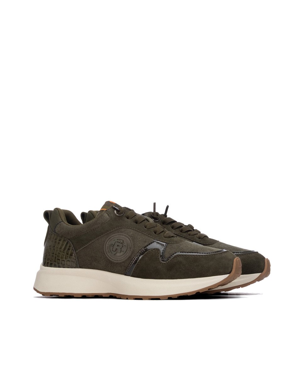 Zapatilla de mujer con cordones - Refresh - Kaki Kaki-4