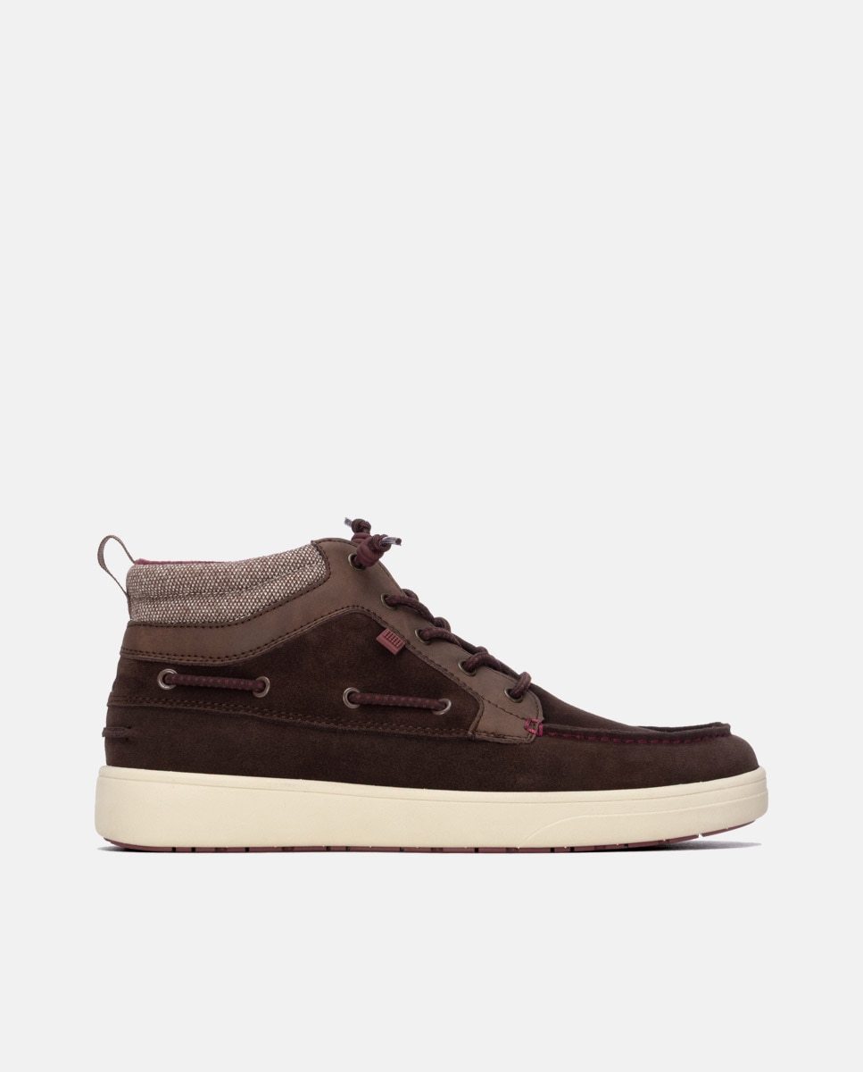 Imagen 1 de Botines de piel de hombre con cordones Marrón