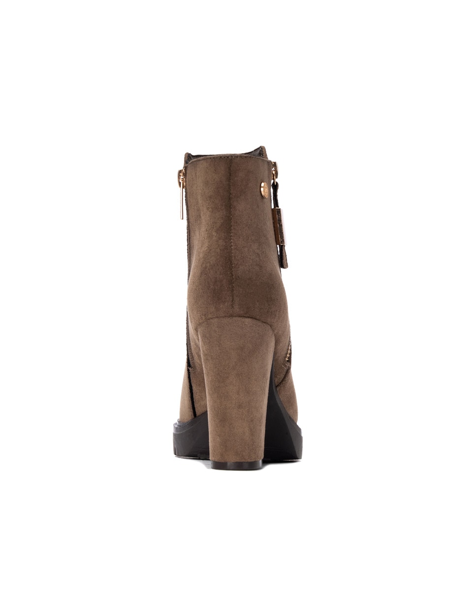 Botines de mujer con cremallera - Xti - Marrón Marrón-5