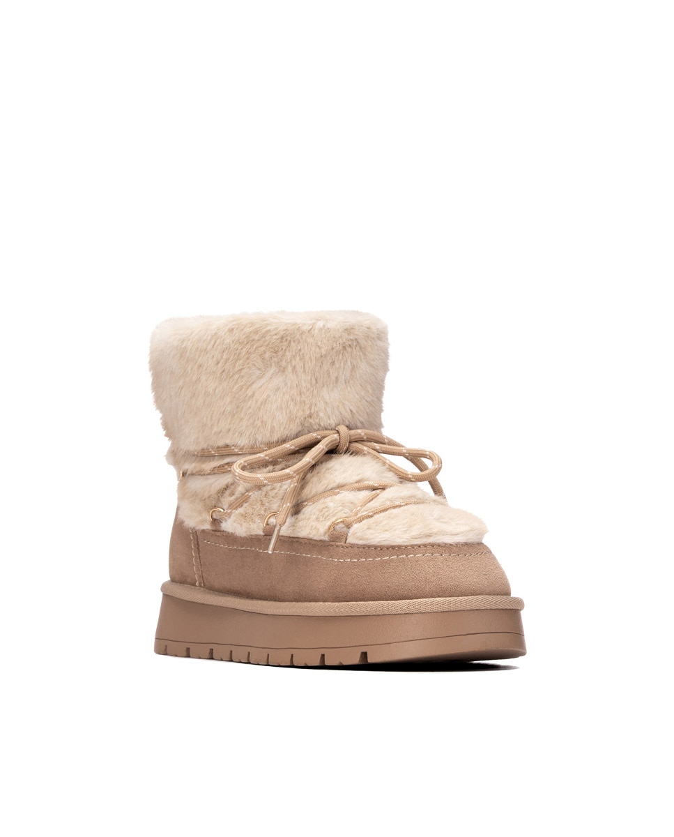 Botines de mujer con cordones - Xti - Beige Beige-3